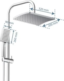 SCHÜTTE Mallorca Douchesysteem - Regendouche - 95 Cm Stang - Wandhouder In Hoogte Verstelbaar - Chroom -Huishoudelijke Artikelen Verkoop 956x1200