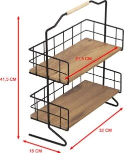 Metalen Keuken Etagere 2 Laags Van Naturn Living | Keuken Opbergrek | Kruidenpotjes Rek | Kruiden Organizer | Keuken Rek Specerijen | Mat Zwart -Huishoudelijke Artikelen Verkoop 971x1200