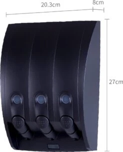 Aquathof, Zeepdispenser, Mat Zwart, 3 Kamer, 3 Reservoirs, 3x350ml, Hangend, Wandmontage -Huishoudelijke Artikelen Verkoop 975x1200 1